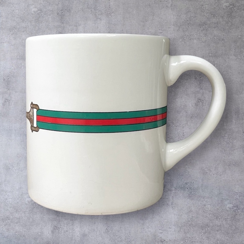RARE Vintage 1980s Gucci Horse Bit Porcelain Coffee Cup Mug Made in Italy - Picture 2 of 11